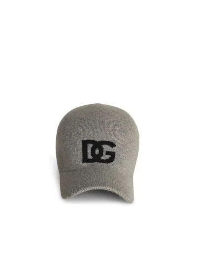 Dolce & Gabbana Grey Cashmere Cap In Gray