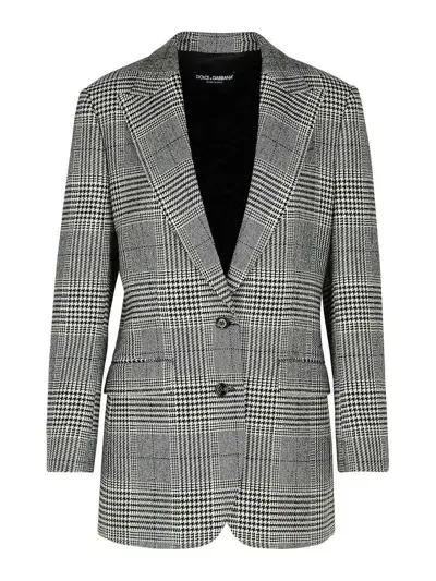 Dolce & Gabbana Grey Virgin Wool Blend Blazer In Gris