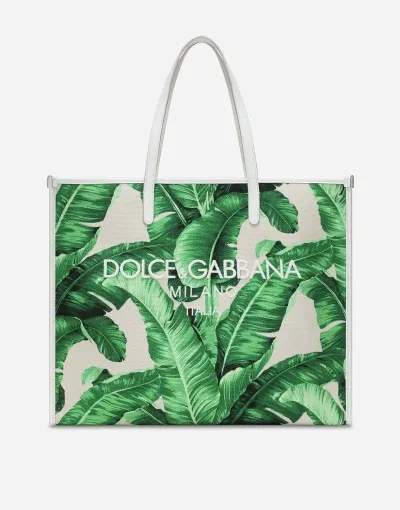 Dolce & Gabbana Grosser Shopper Aus Bedrucktem Canvas In Imprima