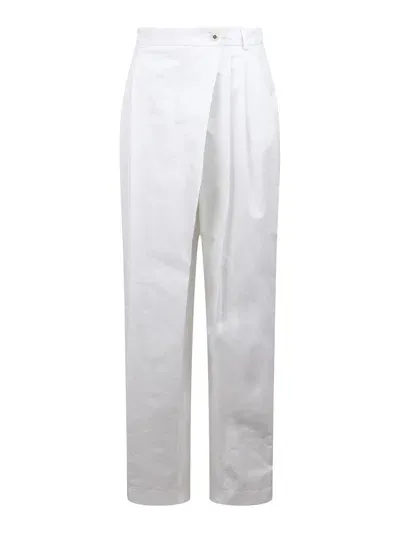 Dolce & Gabbana High-waisted Flared Trousers In White