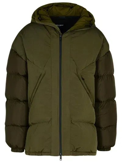 Dolce & Gabbana Green Cotton Blend Down Jacket