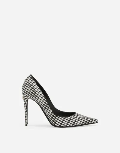 Dolce & Gabbana Houndstooth Fabric Pumps In Multicolor