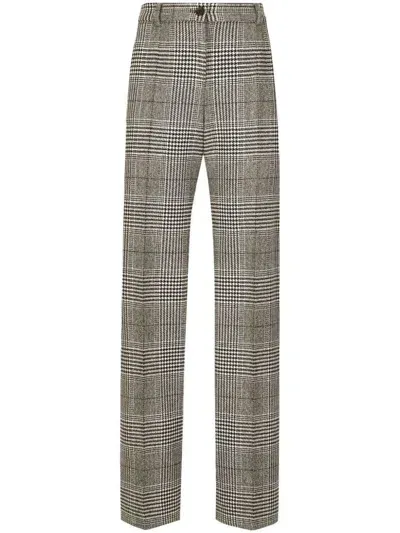 Dolce & Gabbana Pied De Poule Tailored Trousers In Multicolour