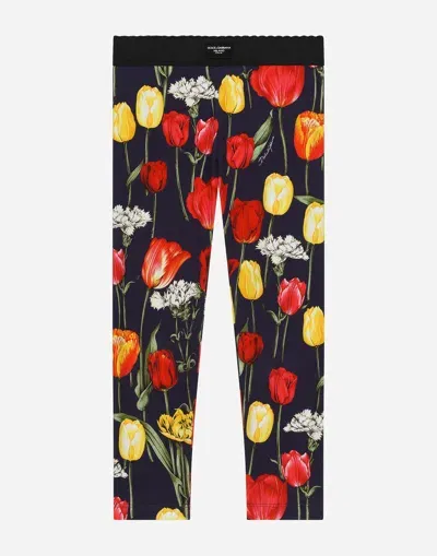 Dolce & Gabbana Interlock Leggings With Tulip Print