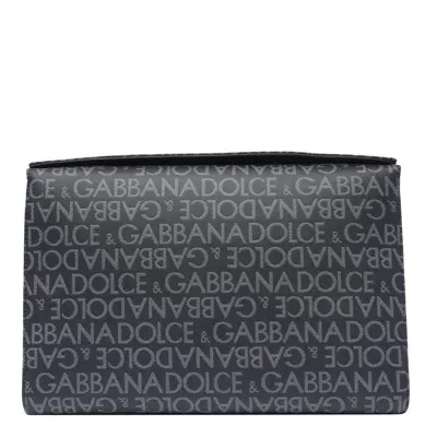 Dolce & Gabbana Jacquard Shoulder Bag In Black