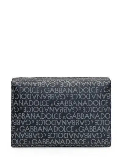 Dolce & Gabbana Jacquard Shoulder Bag In Black