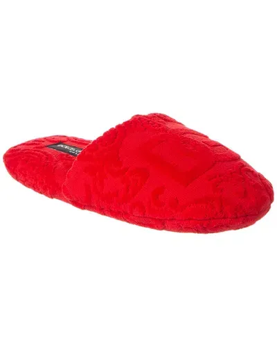 Dolce & Gabbana Terry Cotton Dg Slippers In Red