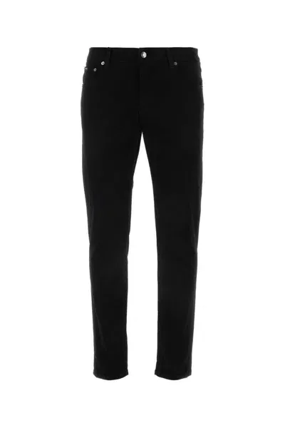 Dolce & Gabbana Plaque Logo Jeans In Nero