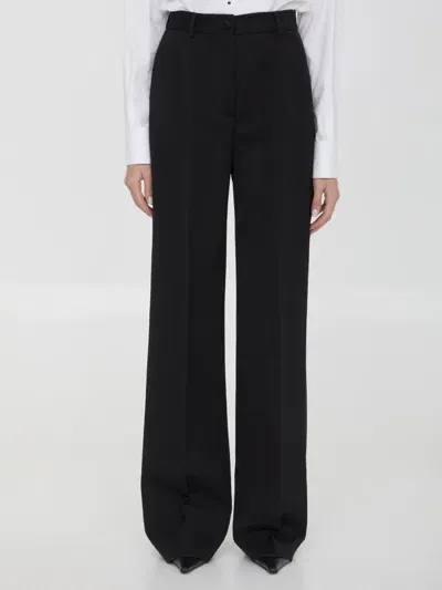 Dolce & Gabbana Gabardine Tuxedo Pants In Black