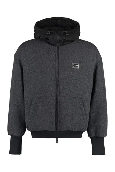 Dolce & Gabbana Jersey Full-zip Jacket In Grey