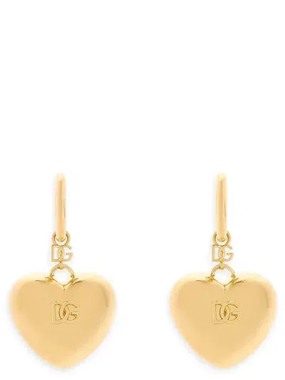 Dolce & Gabbana Heart Pendant Earrings Jewelry Gold