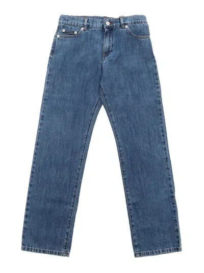 Dolce & Gabbana Junior Kids' 5 Pockets Trousers In Blue