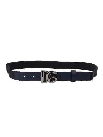 Dolce & Gabbana Junior Kids' Logo Belt In Blue