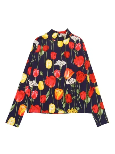 Dolce & Gabbana Junior Kids' L/s Mock Turtleneck In Multi