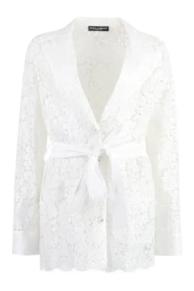 Dolce & Gabbana Lace Jacket In White