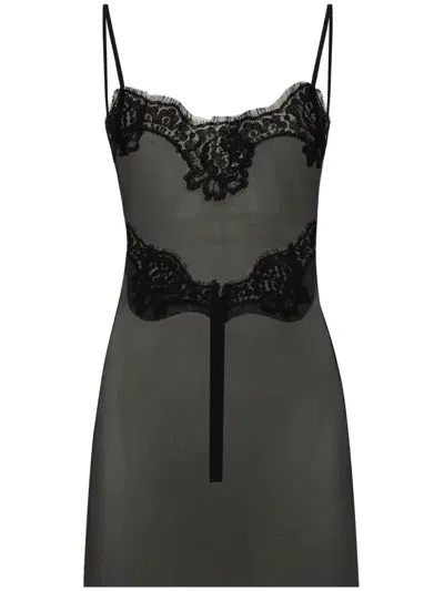 Dolce & Gabbana Lace-trim Tank Top In Black