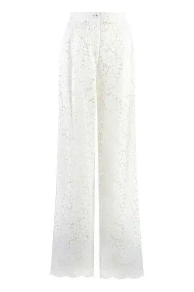 Dolce & Gabbana Lace Trousers In White