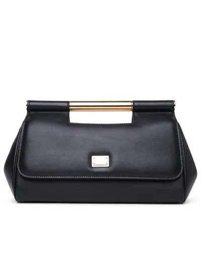 Dolce & Gabbana Large Sicily Black Leather Clutch