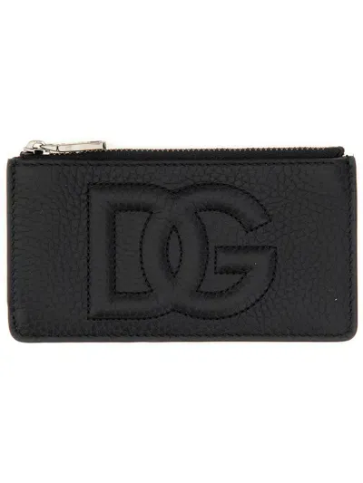 Dolce & Gabbana Leather Card Holder In Black