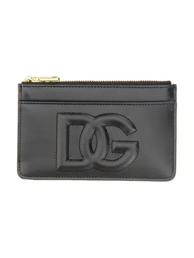 Dolce & Gabbana Leather Card Holder In Black