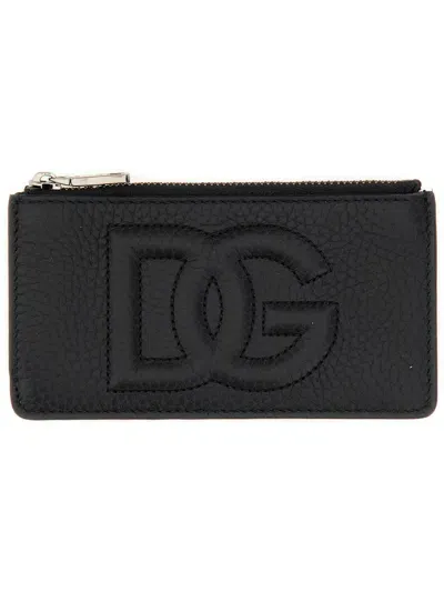 Dolce & Gabbana Leather Card Holder In Nero