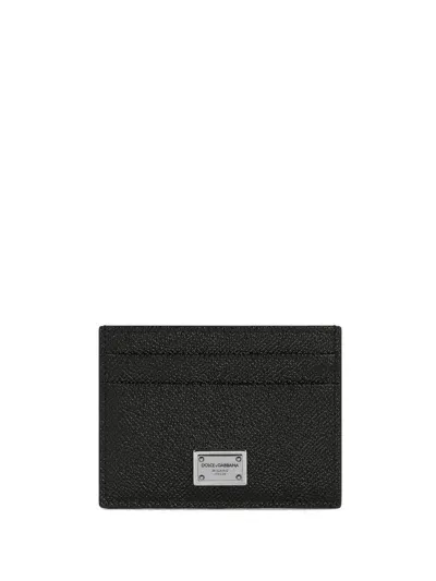 Dolce & Gabbana Leather Credit Card Case In Black