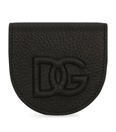 Dolce & Gabbana Leather Dg Millennials Coin Pouch In Black