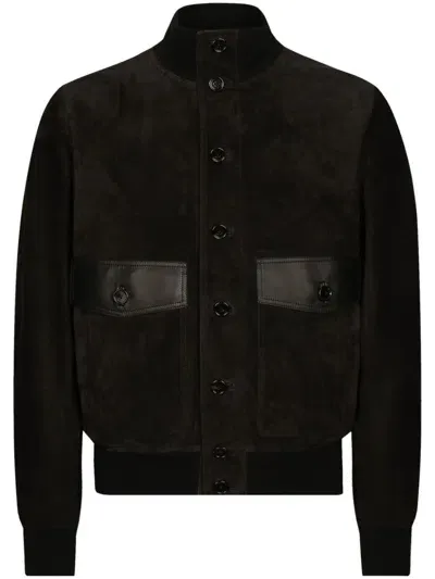 Dolce & Gabbana Leather Jacket In Black