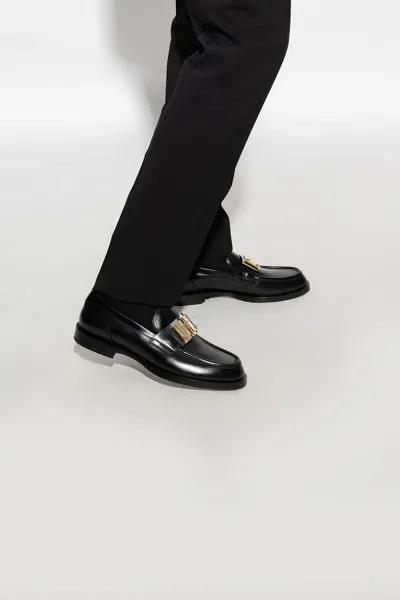 Dolce & Gabbana Brushed Calfskin Loafers In Black