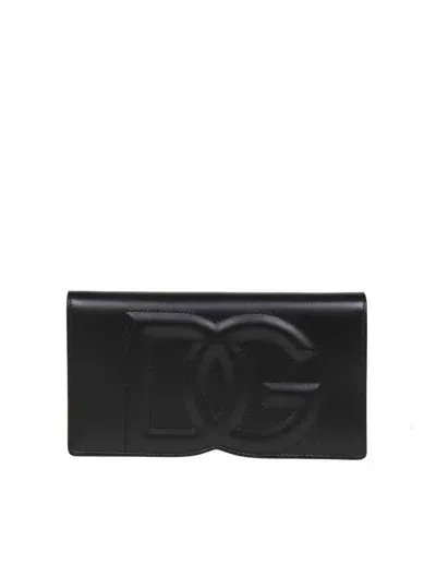 Dolce & Gabbana Dg Leather Shoulder Bag In Black