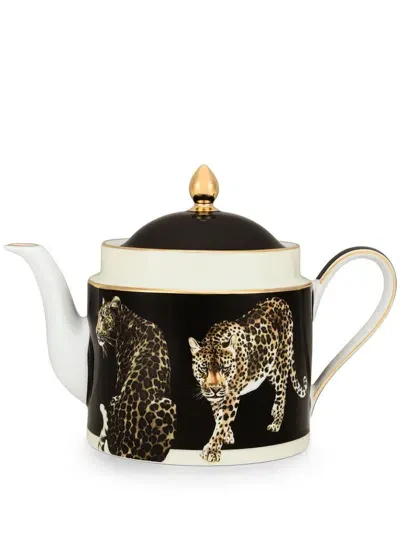 Dolce & Gabbana Leopard-print Teapot In Black