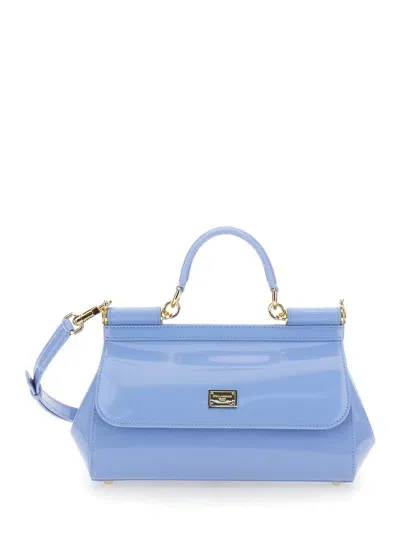 Dolce & Gabbana Sicily Elongated Medium Handbag In Blue