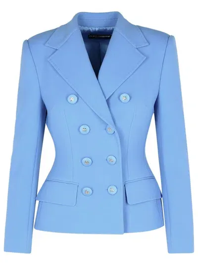 Dolce & Gabbana Wool Blazer In Blue