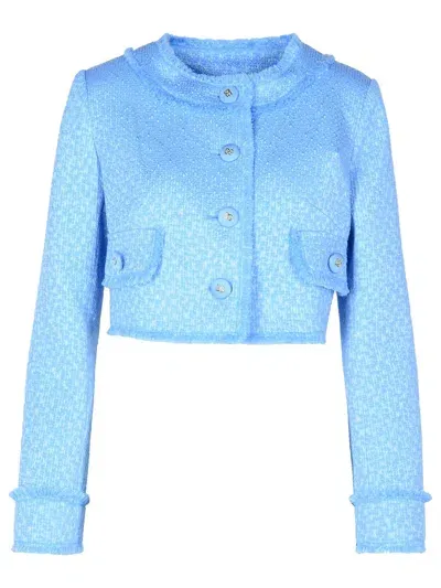 Dolce & Gabbana Light Blue Wool Blend Jacket