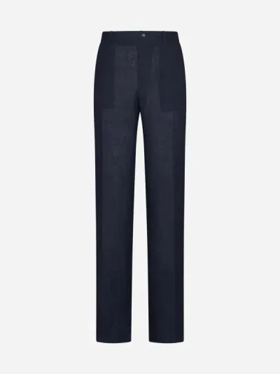 Dolce & Gabbana Soft Trousers In Melange Blue