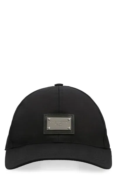 Dolce & Gabbana Baseball Cap With Logo Plaque In Blue