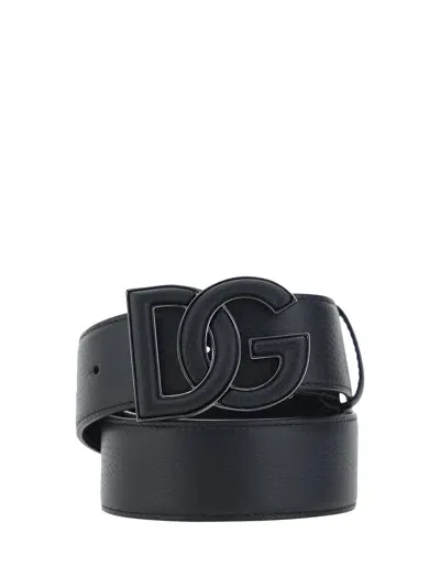 Dolce & Gabbana Logo Belt In Black