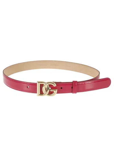 Dolce & Gabbana Logo Buckle Belt In Ciclamino 2