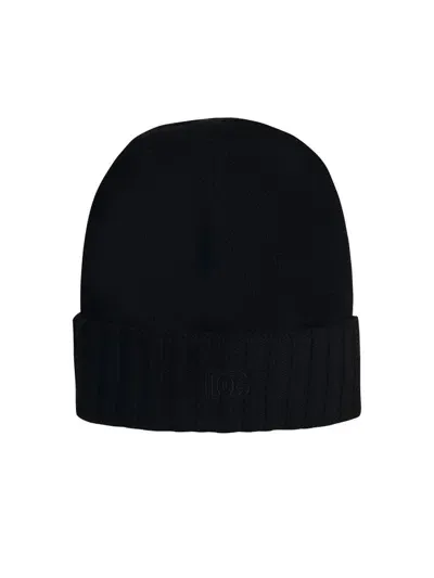 Dolce & Gabbana Logo Embroidered Knitted Beanie In Black