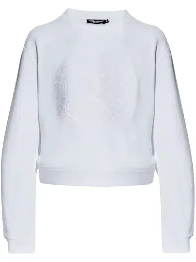 Dolce & Gabbana Logo-embroidery Sweatshirt In White