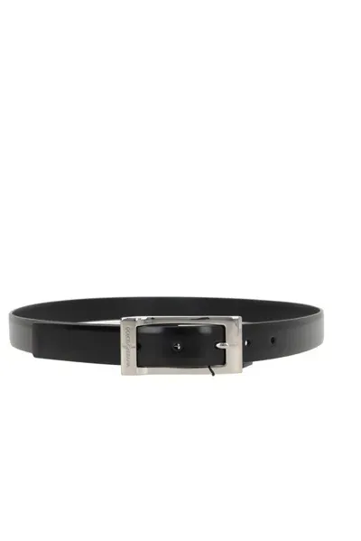 Dolce & Gabbana Logo Engraved Buckle Belt In Black