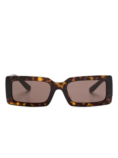 Dolce & Gabbana Logo-engraved Sunglasses In Brown