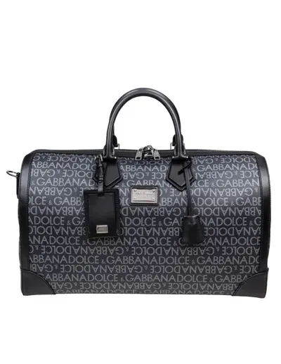 Dolce & Gabbana Logo Jacquard Bag In Black