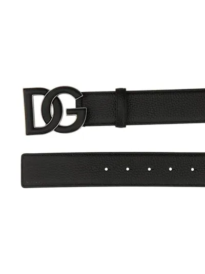 Dolce & Gabbana Black Leather Belt