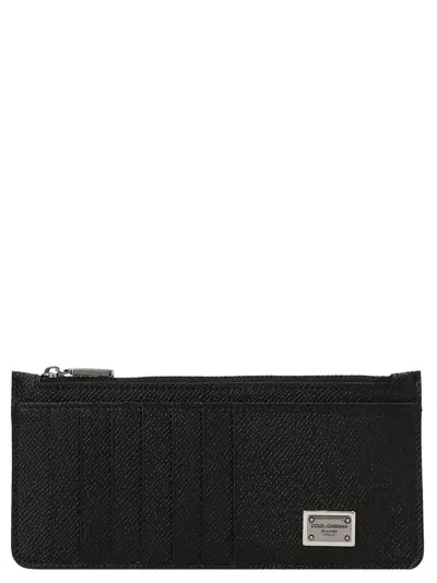 Dolce & Gabbana Logo Leather Wallet In Black