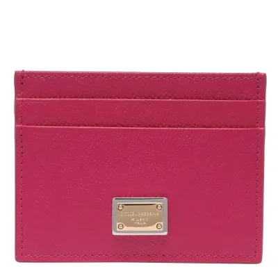 Dolce & Gabbana Logo Plaque Card Holder In Pink