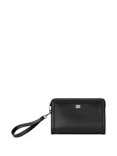 Dolce & Gabbana Logo-plaque Clutch Bag In Black