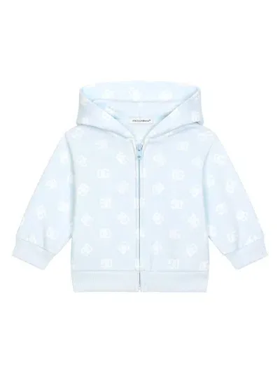 Dolce & Gabbana Babies' Logo-print Hoodie In Blue