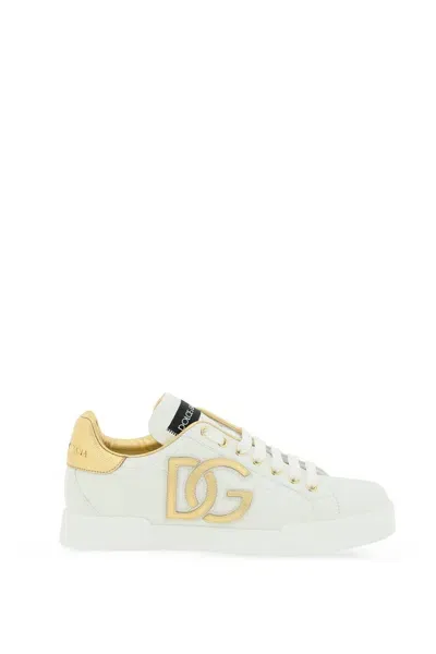 Dolce & Gabbana Logoed Portofino Sneakers In White