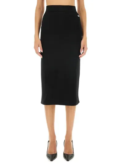 Dolce & Gabbana Wool Pencil Skirt In Black